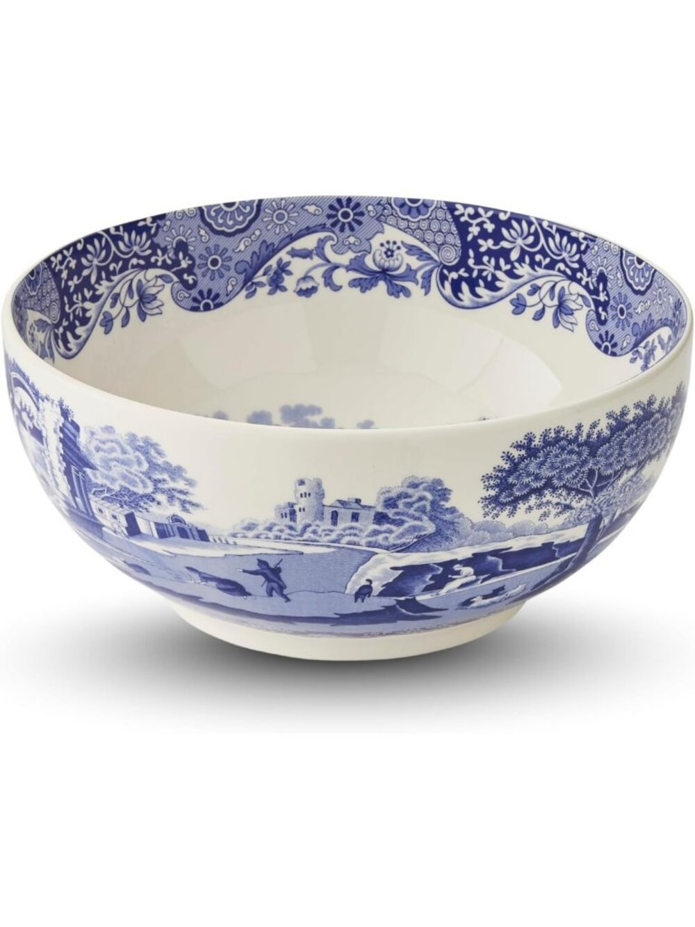Elegant Blue & White Deep Round Serving Bowl - Perfect for Entertaining & Decor